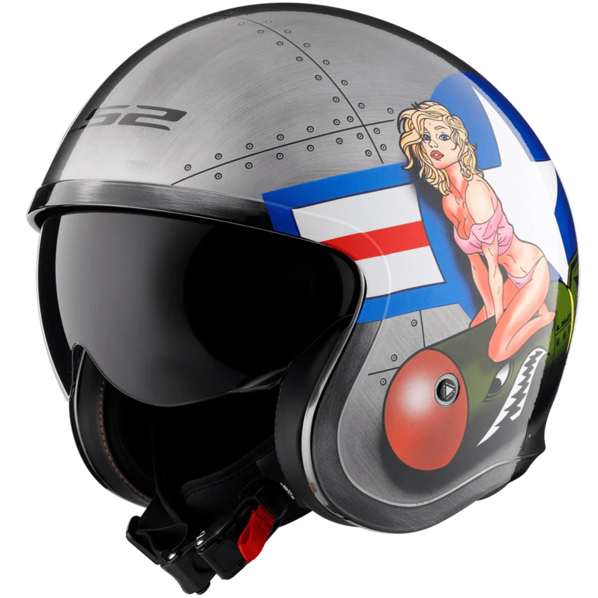 LS2 Spitfire Bomb Rider Open Face Adult Cruiser Helmets-599 LS2 Spitfire Bomb Rider Open Face Adult Cruiser Helmets-599