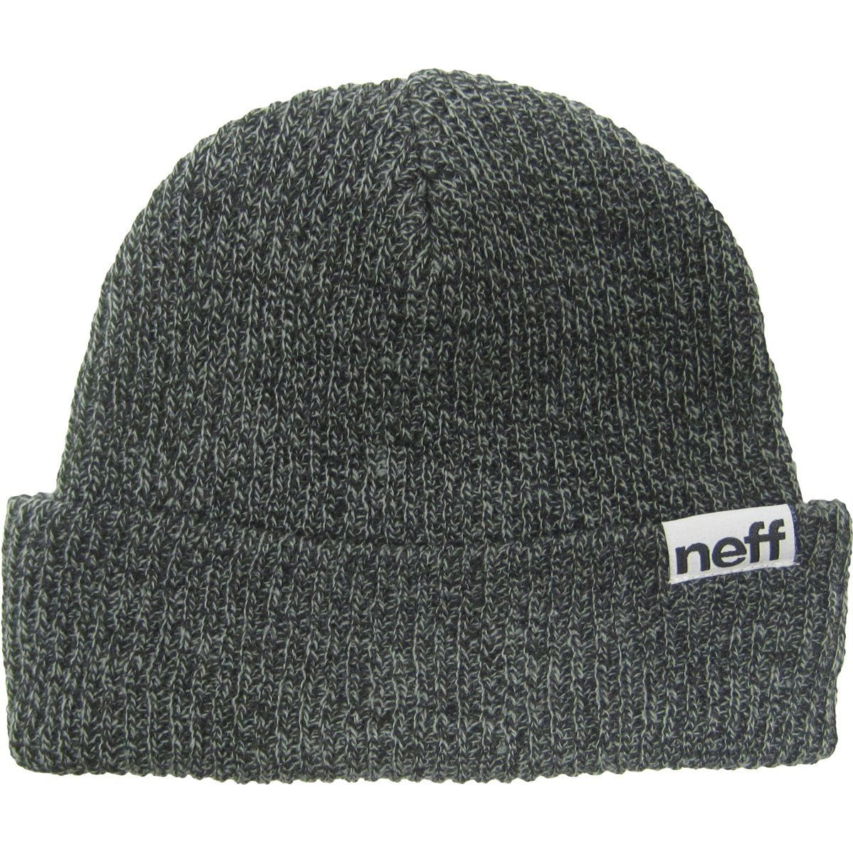 Neff Fold Heather Men's Beanie Hats - Black/Grey Neff Fold Heather Men's Beanie Hats - Black/Grey