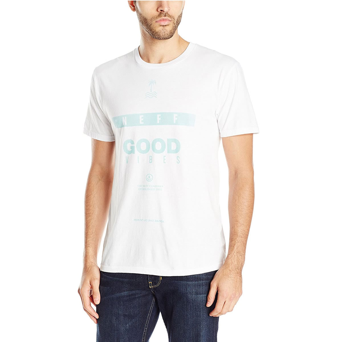 Neff Good Vibes Men's Short-Sleeve Shirts - White Neff Good Vibes Men's Short-Sleeve Shirts - White