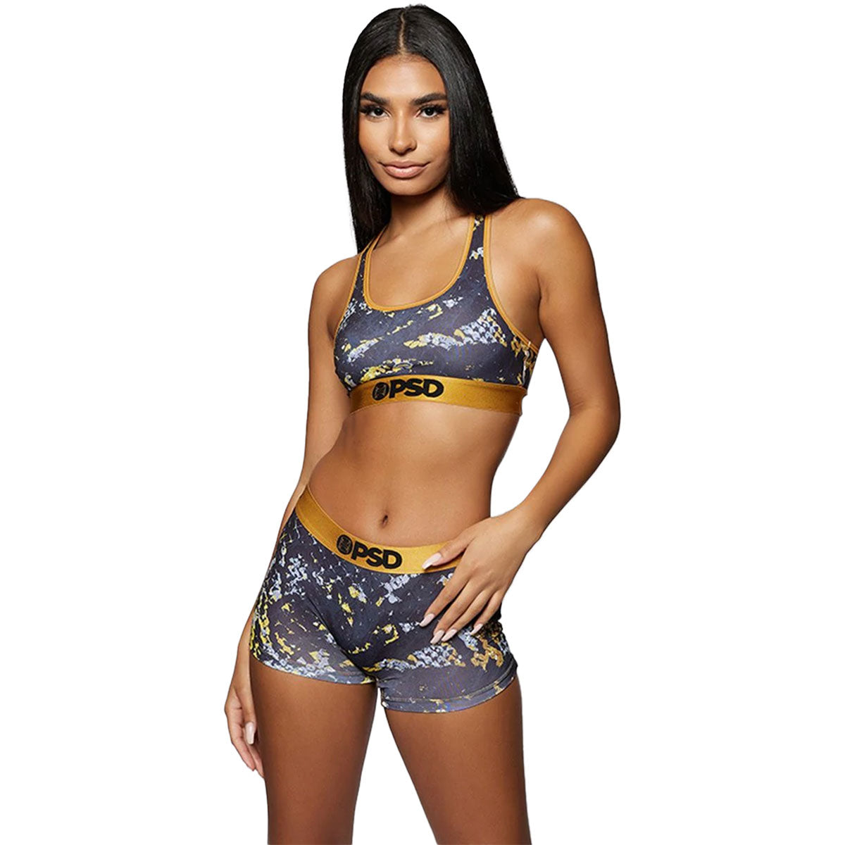 PSD Golden Scales Sports Bra Women's Top Underwear-3214T1005 PSD Golden Scales Sports Bra Women's Top Underwear-3214T1005