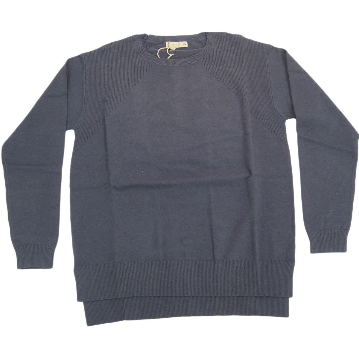 Rusty Blank Crew Neck Knit Women's Long-Sleeve Shirts - Machine Blue Rusty Blank Crew Neck Knit Women's Long-Sleeve Shirts - Machine Blue