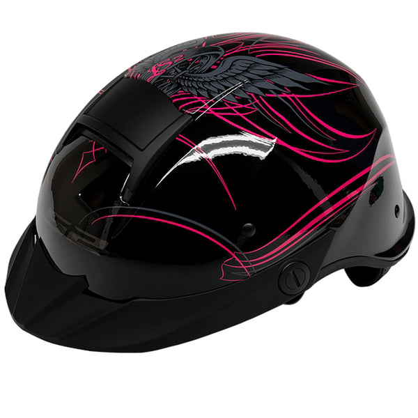 LS2 Rebellion Wheels & Wings Helmet Gloss Black / Small