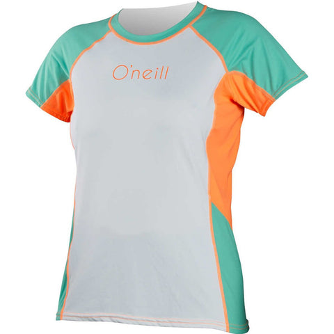 O'Neill Skins Color Block Women's Short-Sleeve Rashguard Suit (Brand New) O'Neill Skins Color Block Women's Short-Sleeve Rashguard Suit (Brand New)