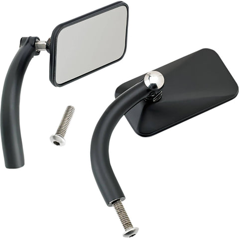 Biltwell Utility Rectangle Side View Mirror Pair w/Perch Mount Motorcycle Accessories