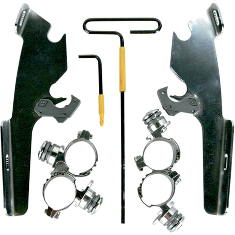 Memphis Shades Kawasaki/Yamaha Windshield Trigger-Lock Complete Mount Kit Motorcycle Accessories