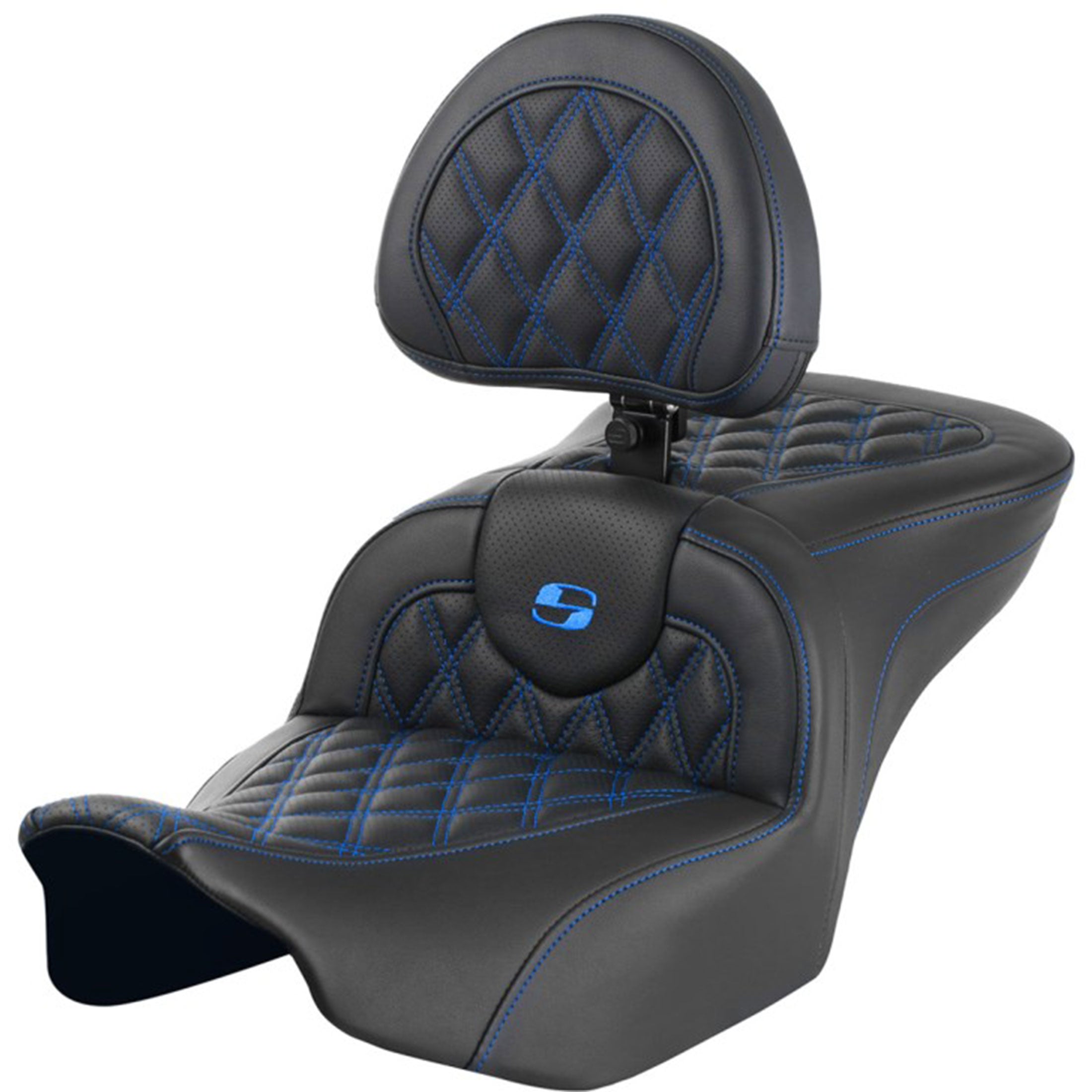 Saddlemen 2024-26 Road Glide / Street Glide | 2023-26 CVO Road Glide / Street Glide RoadSofa LS Seat with Backrest Motorcycle Accessories - Blue