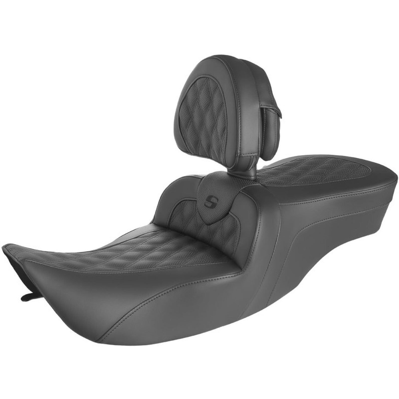 Saddlemen 1997-2007 FLHR, FLHX Roadsofa LS Seat with Driver's Backrest Motorcycle Accessories-0801