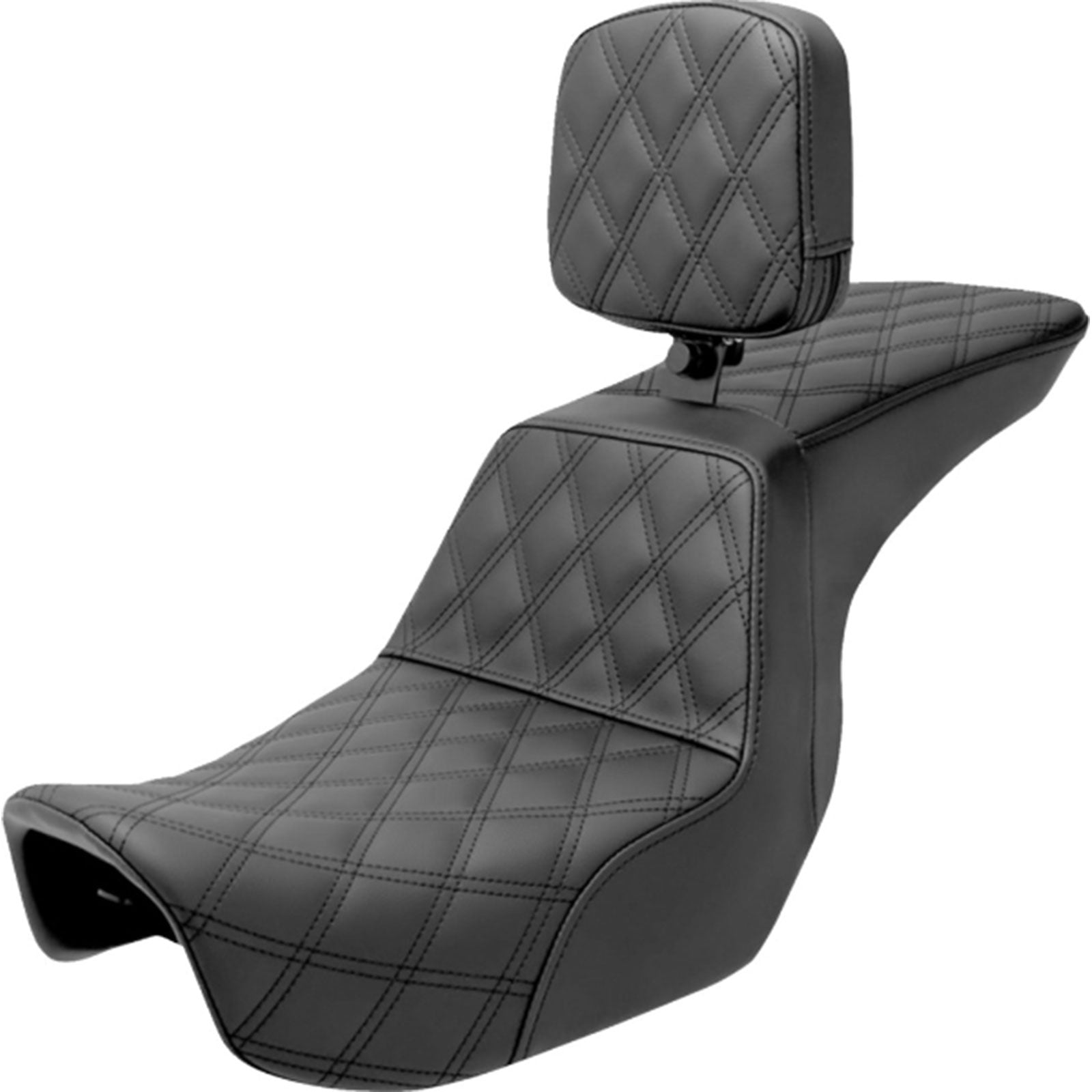 Saddlemen 2006-2017 Dyna Models Tour Step-Up Seat With Rider Backrest Seat Front & Rear LS Motorcycle Accessories-0803