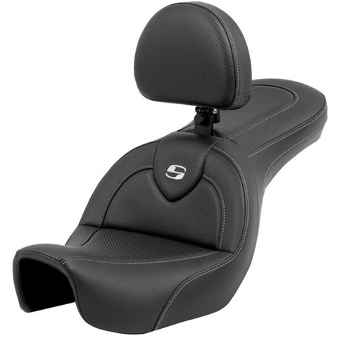 Saddlemen 2006-2017 FXD, FXDWG, FLD Dyna RoadSofa CF Seat with Driver's Backrest Motorcycle Accessories