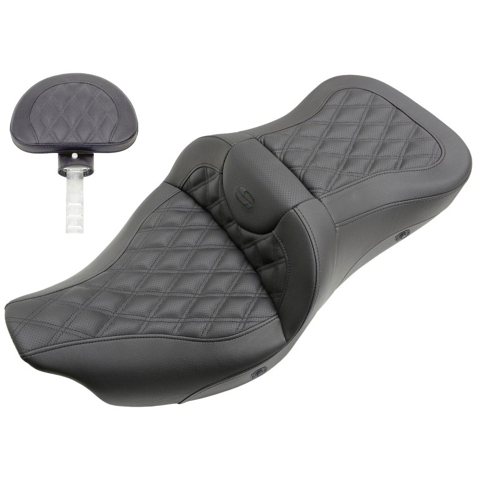 Saddlemen 2008-2023 FLHR, FLHT, FLHX & FLTR Heated Roadsofa LS Seat with Driver's Backrest Motorcycle Accessories-0801