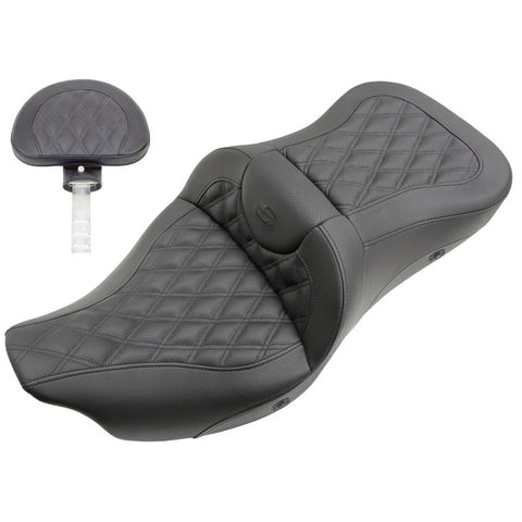 Saddlemen 2008-2023 FLHR, FLHT, FLHX & FLTR Heated Roadsofa LS Seat with Driver's Backrest Motorcycle Accessories2