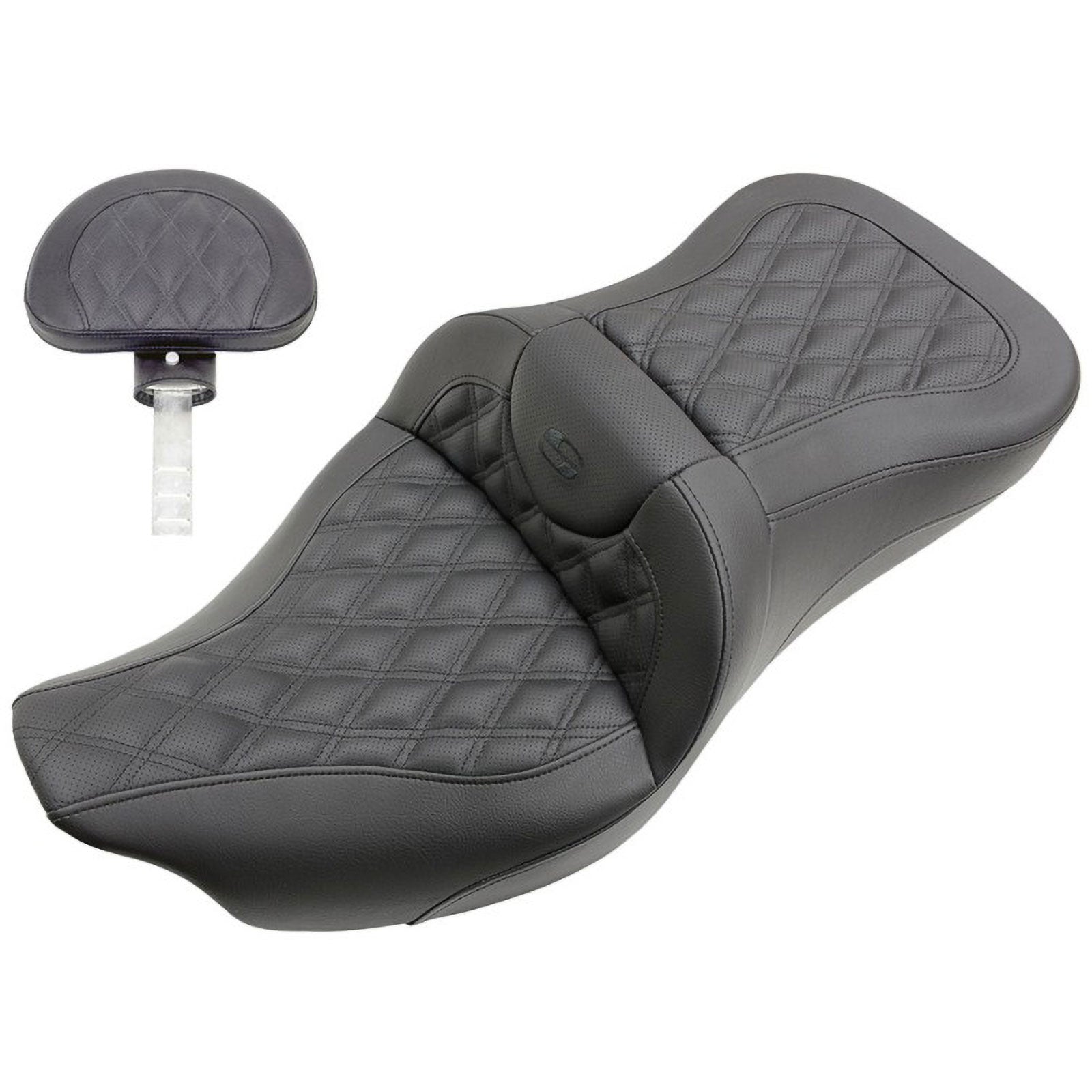 Saddlemen 2008-2024 FLHR, FLHT, FLHX & FLTR Extended Reach Roadsofa LS Seat with Driver's Backrest Motorcycle Accessories-0801