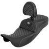 Saddlemen 2008-2024 FLHR, FLHT, FLHX & FLTR Roadsofa DS Ext. Reach Seat w/ Driver's Backrest Motorcycle Accessories