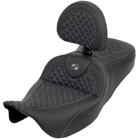 Saddlemen 2008-2024 FLHR, FLHT, FLHX & FLTR Roadsofa DS Seat w/Drivers Backrest Motorcycle Accessories