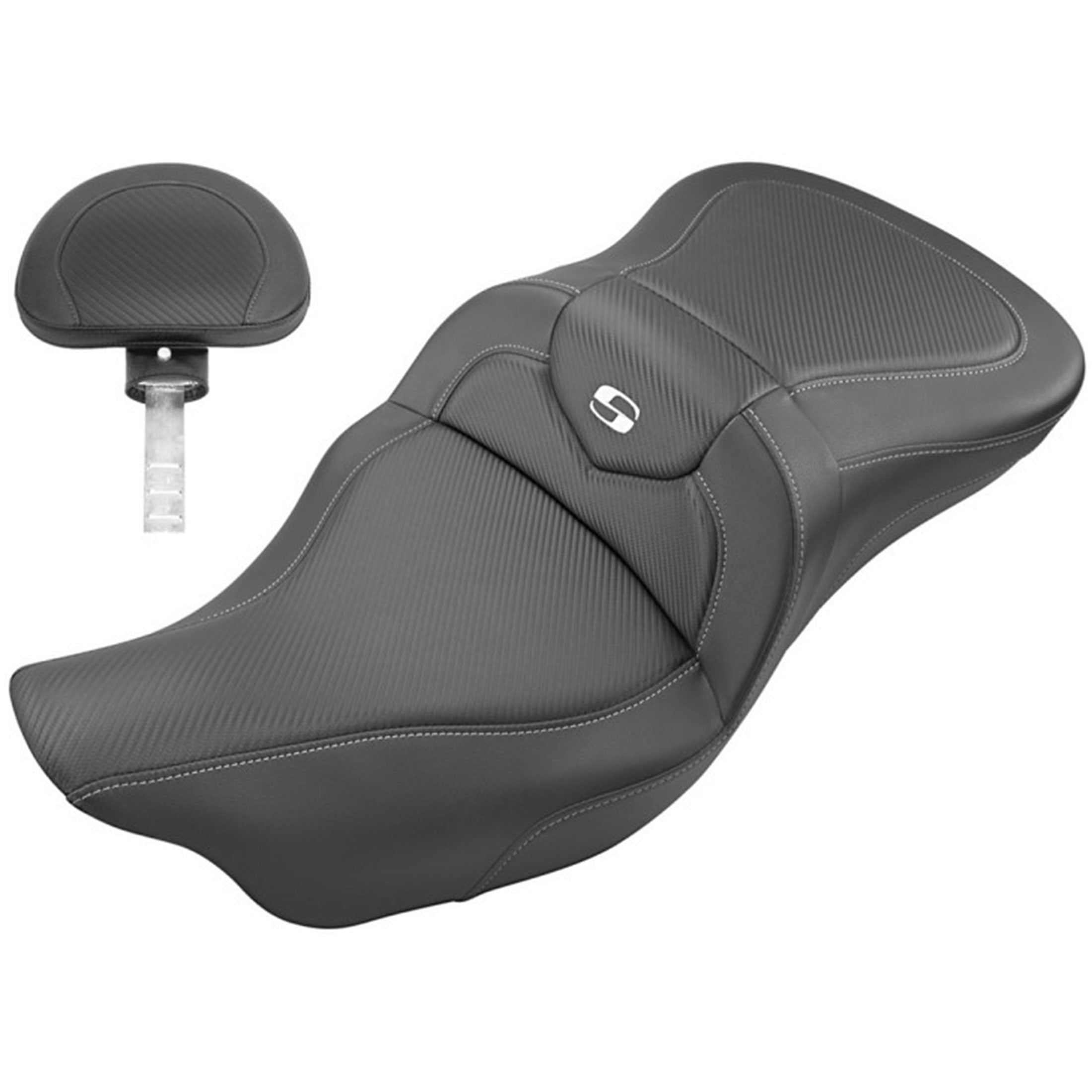 Saddlemen 2009-2025 FLHTCUTG Tri Glide/2008-2025 FLHR, FLHT, FLHX, FLTR Roadsofa GT CF Seat with Driver's Backrest Motorcycle Accessories-0801