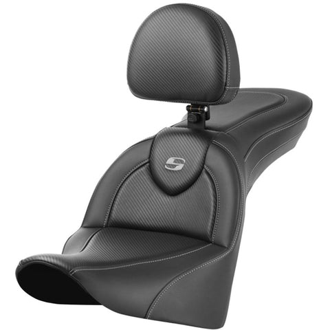 Saddlemen 2018-2024 FLDE, FLHC/S, FLSL RoadSofa CF Seat with Drivers Backrest Motorcycle Accessories2