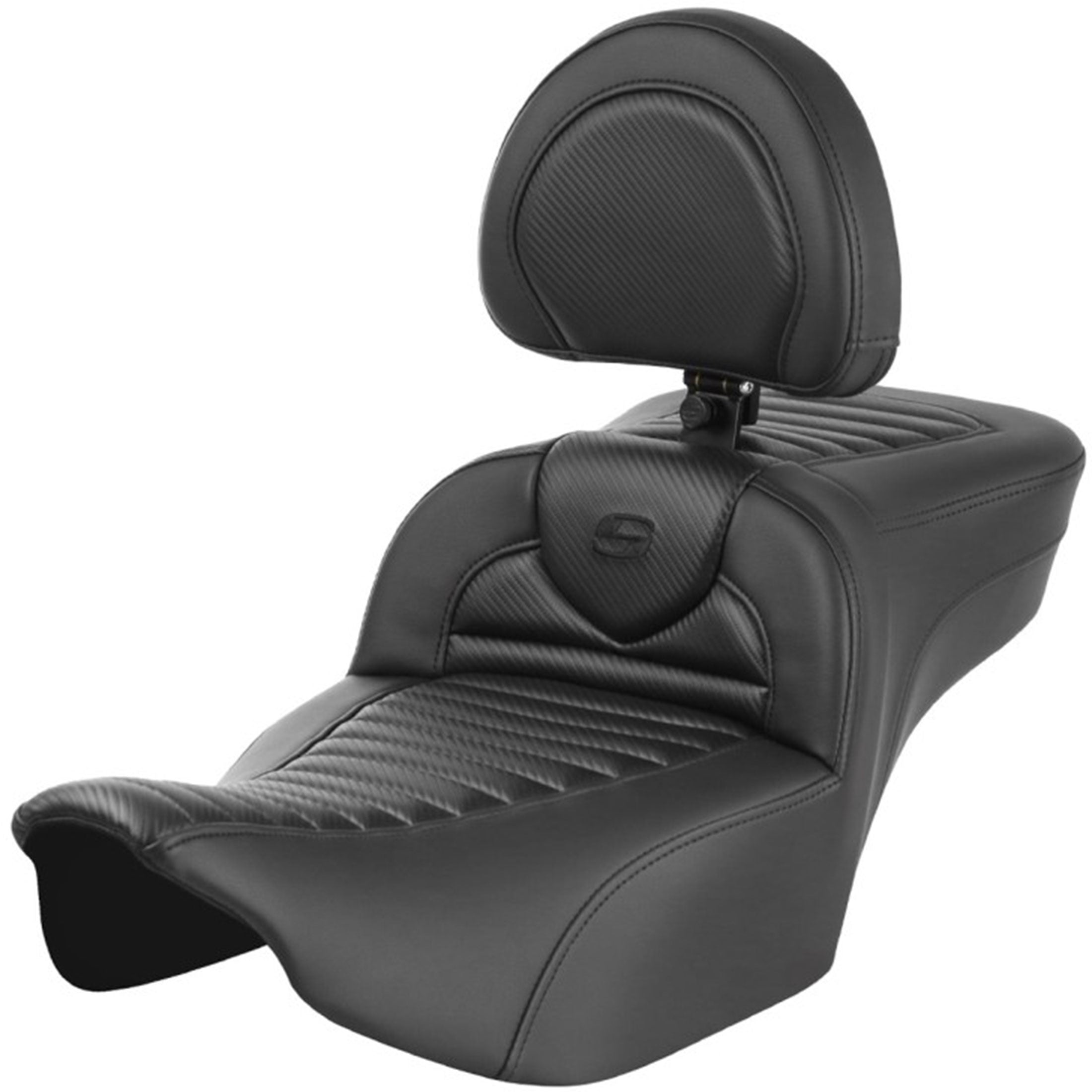 Saddlemen 2024-25 Road Glide / Street Glide, 2023-25 CVO Road Glide / Street Glide RoadSofa CF TR Ext Reach Seat with Drivers Backrest Motorcycle Accessories-0801
