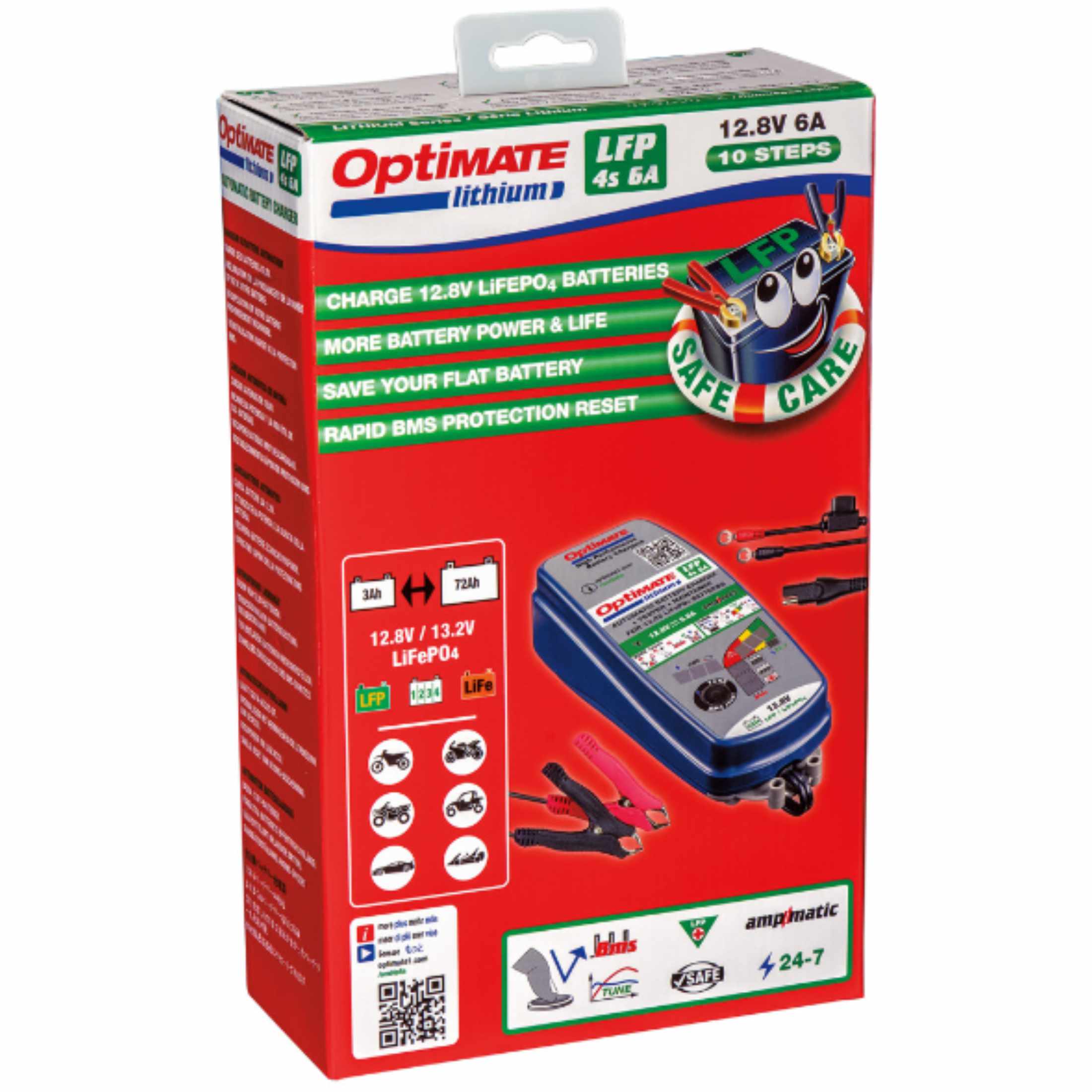 Tecmate OptiMate™ Lithium LFP 4S 6A Battery Charger Motorcycle Tool Accessories-3807
