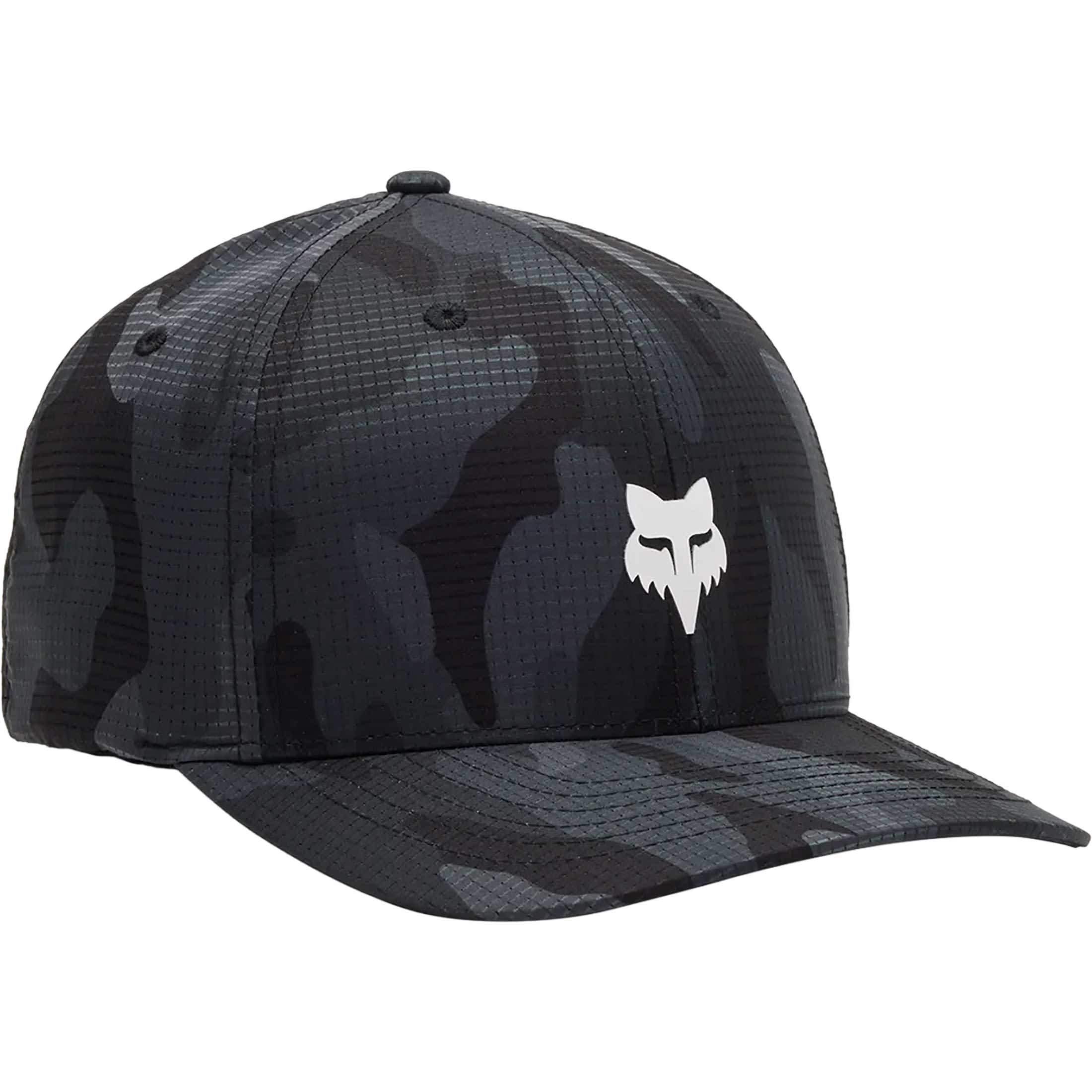 Fox Racing Fox Head Camo Tech Men's Flexfit Hats - Black Camouflage
