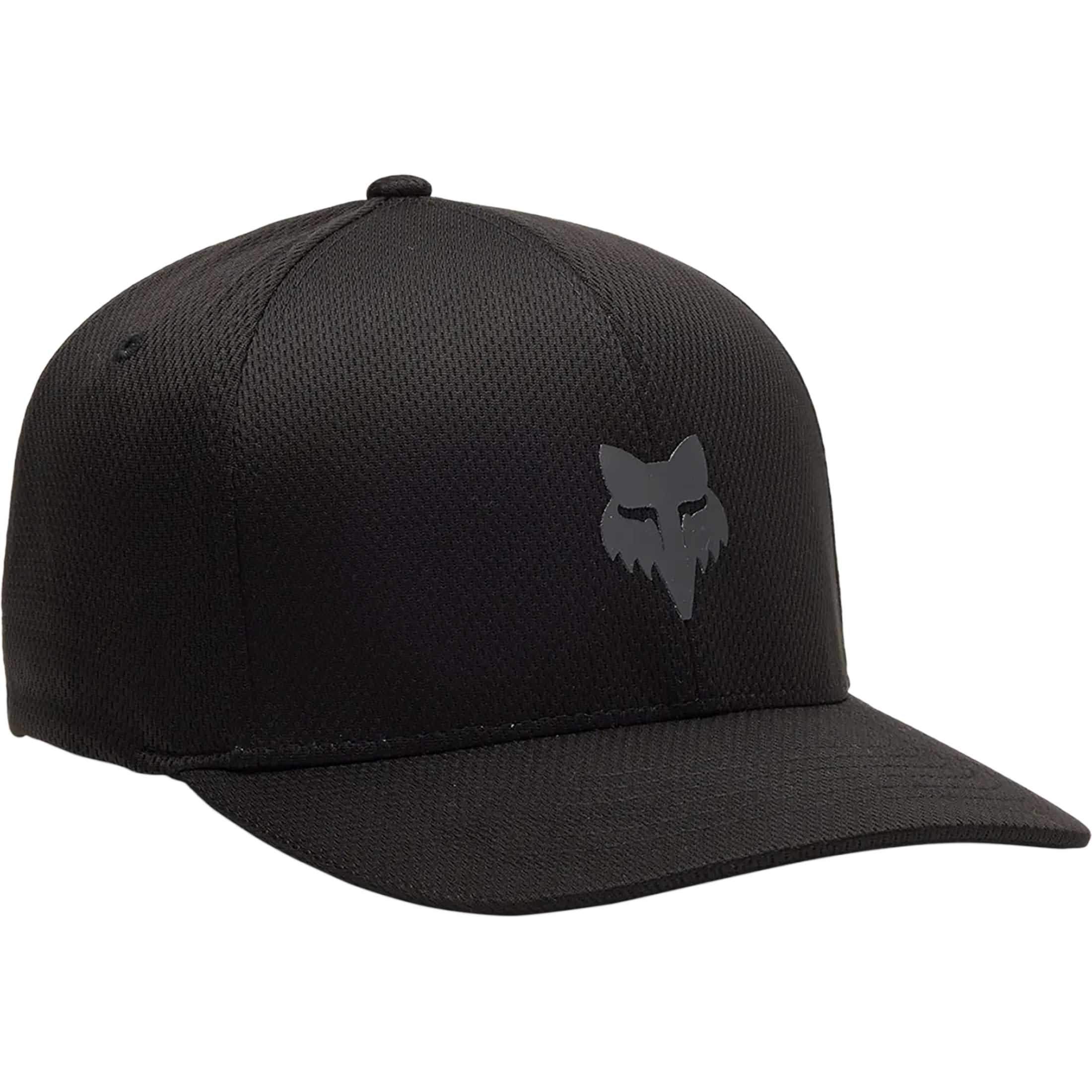 Fox Racing Fox Head Tech Men's Flexfit Hats - Black Charcoal Grey