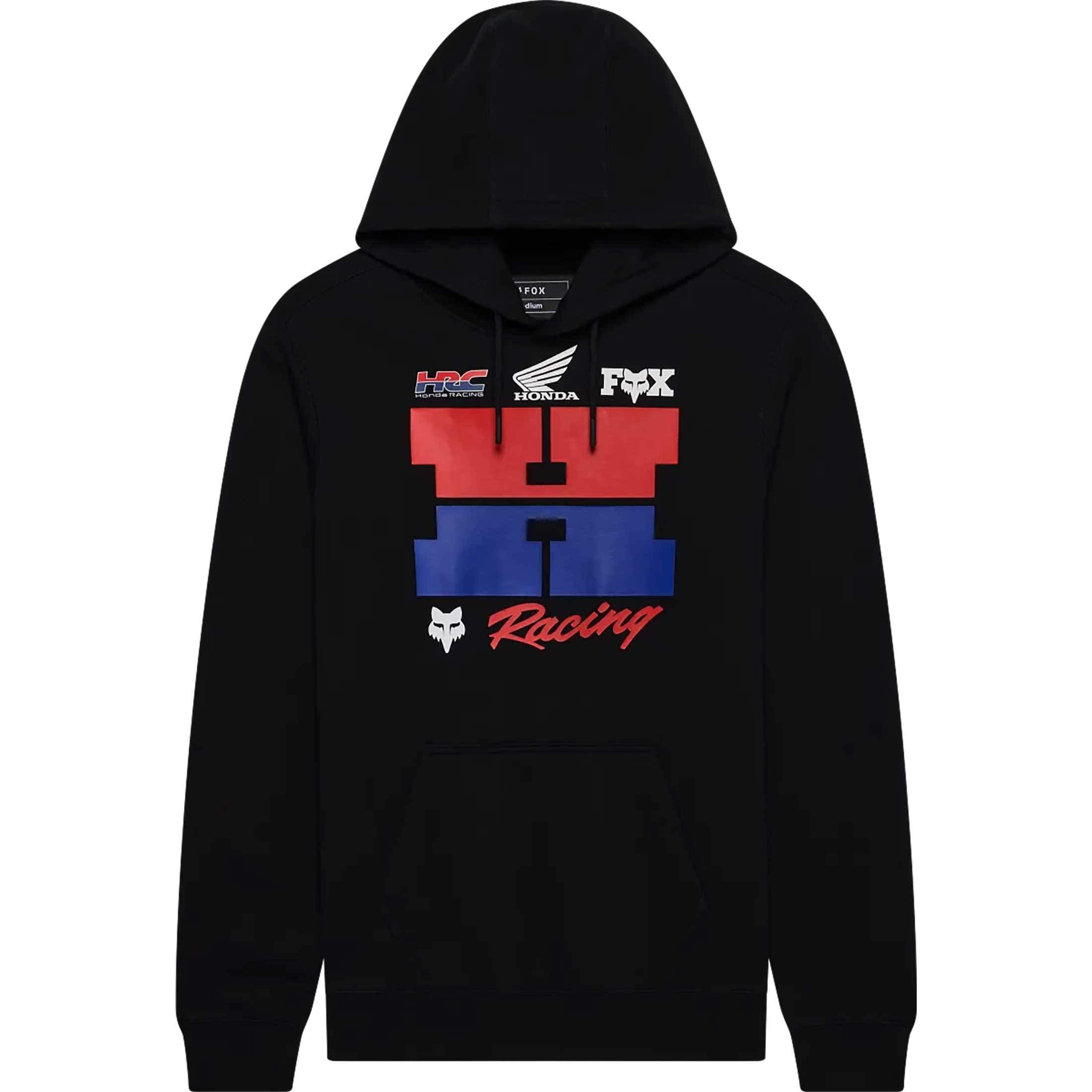 Fox Racing Honda Fleece Men's Hoody Pullover Sweatshirts - Black