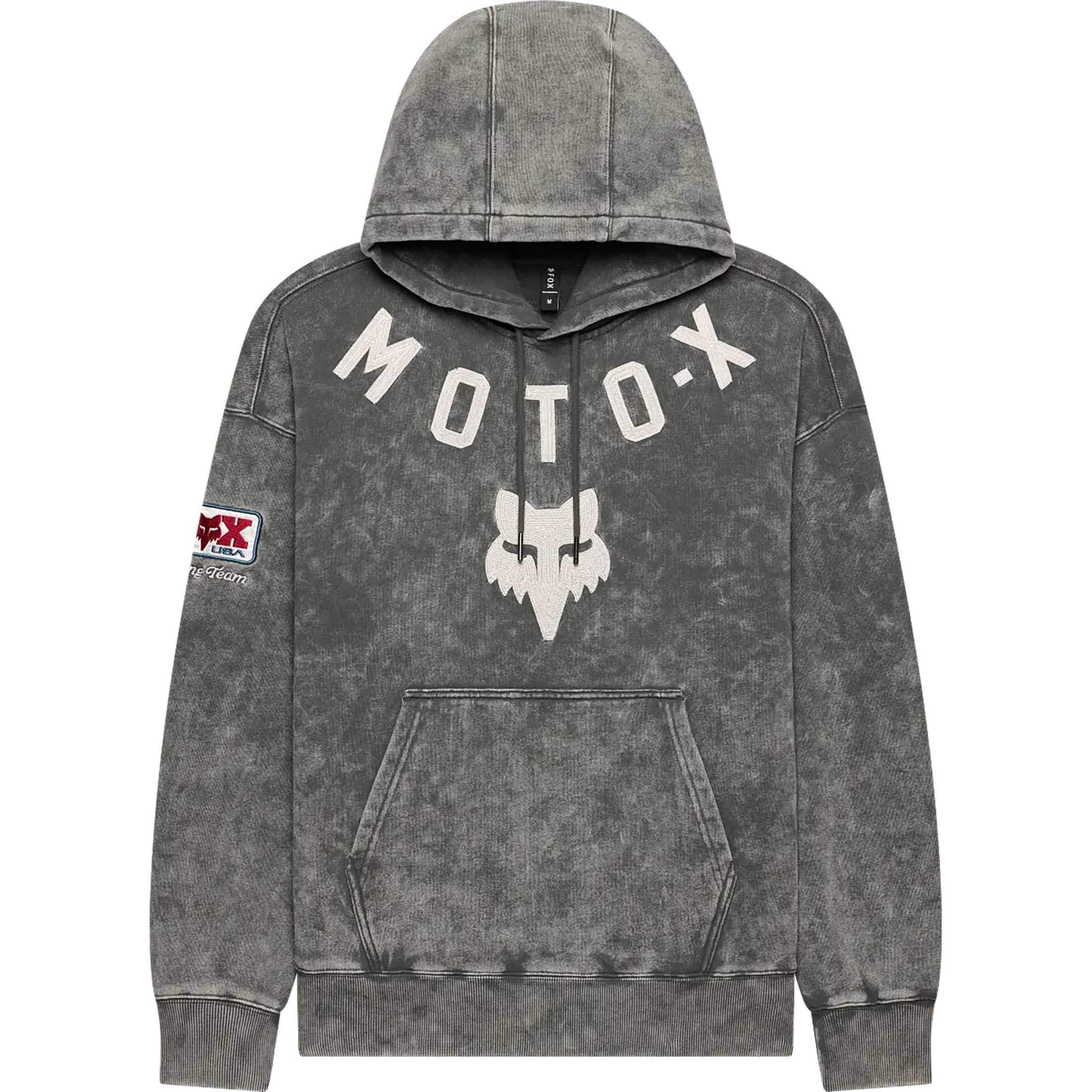 Fox Racing Moto-X Heavyweight Fleece Men's Hoody Pullover Sweatshirts - Dark Shadow Grey