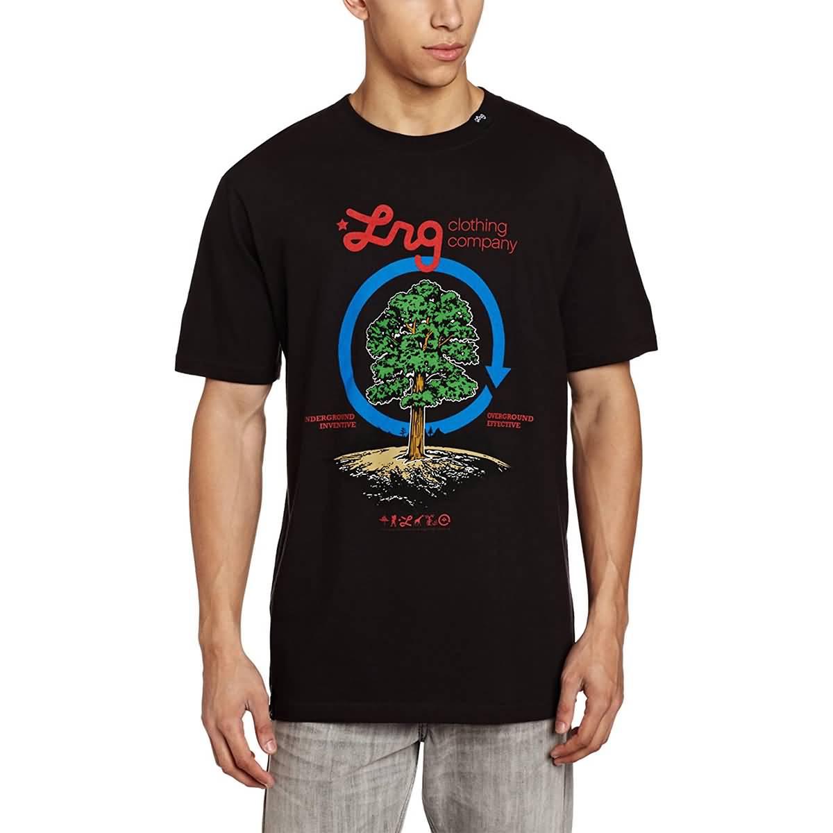 Lrg Men's Earth Tree Cycle Shirts, Size: Small, Black