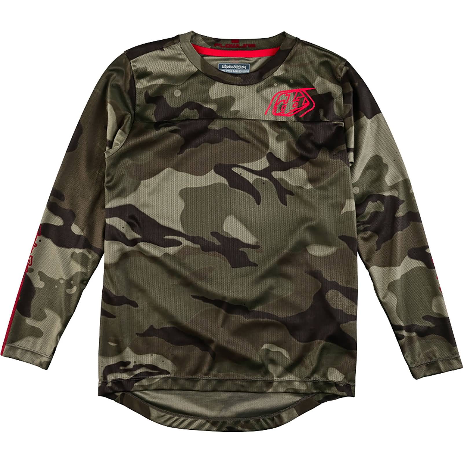 Troy Lee Designs Flowline Spray Camo LS Youth MTB Jerseys-365529011