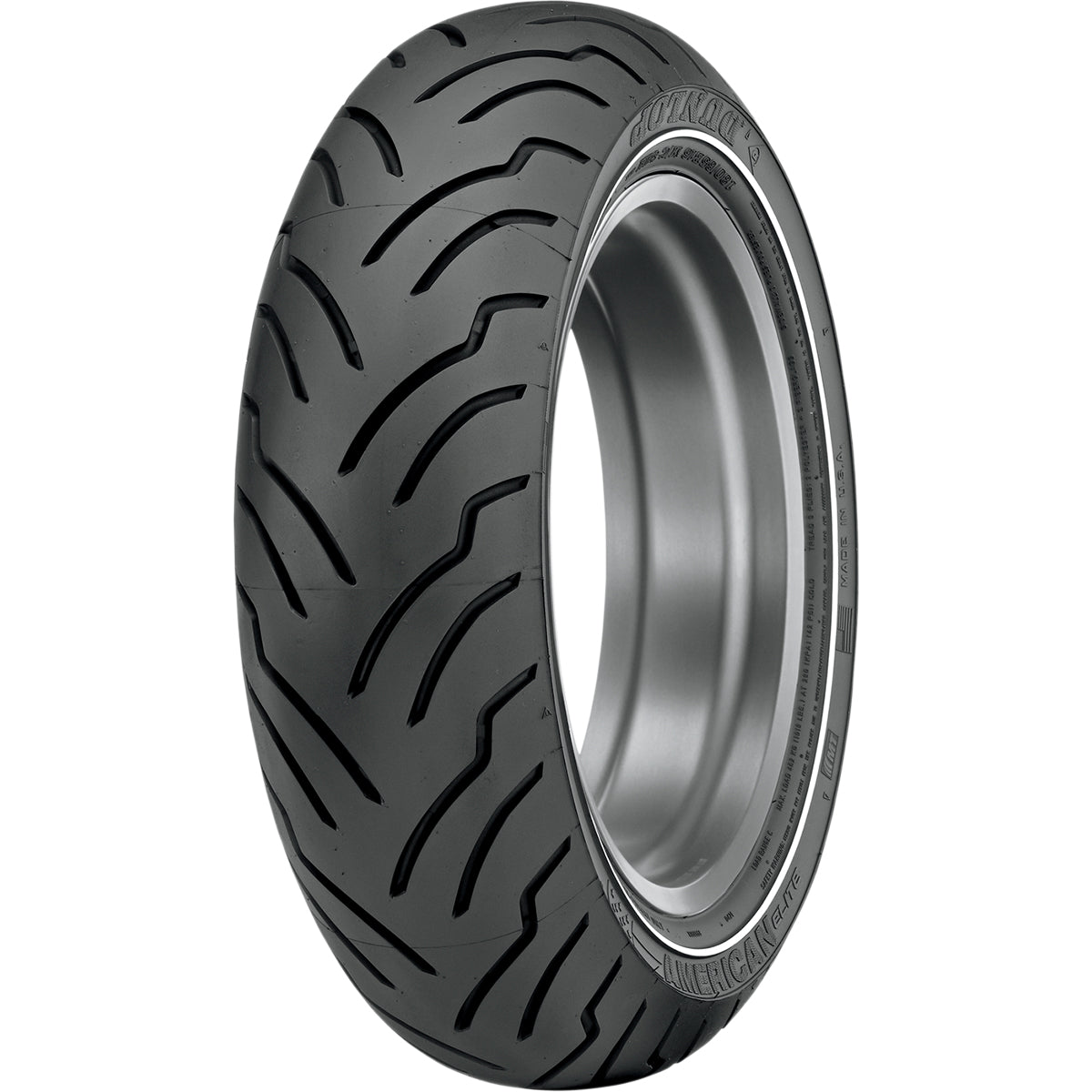 Dunlop American Elite Narrow Whitewall 16" Rear Cruiser Tires-0306