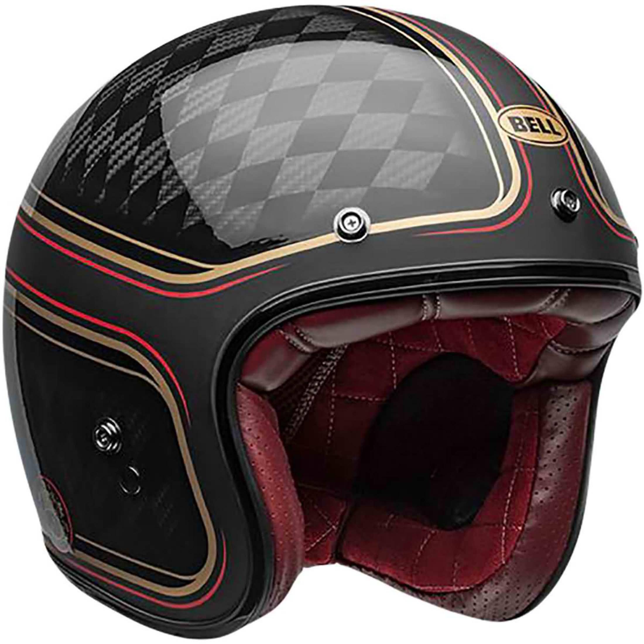 Bell Custom 500 Carbon RSD Checkmate Adult Cruiser Helmets-7112152