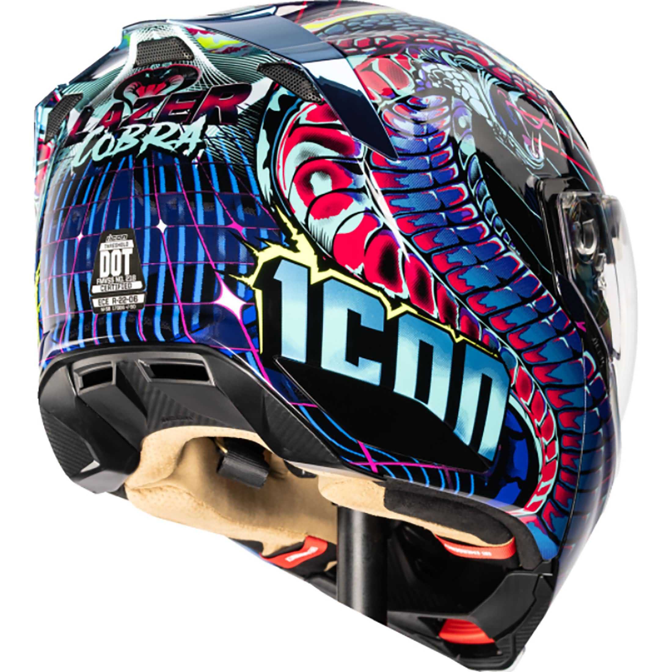 Icon Threshold Modular Synthwave Lazer Cobra Adult Street Helmets ...