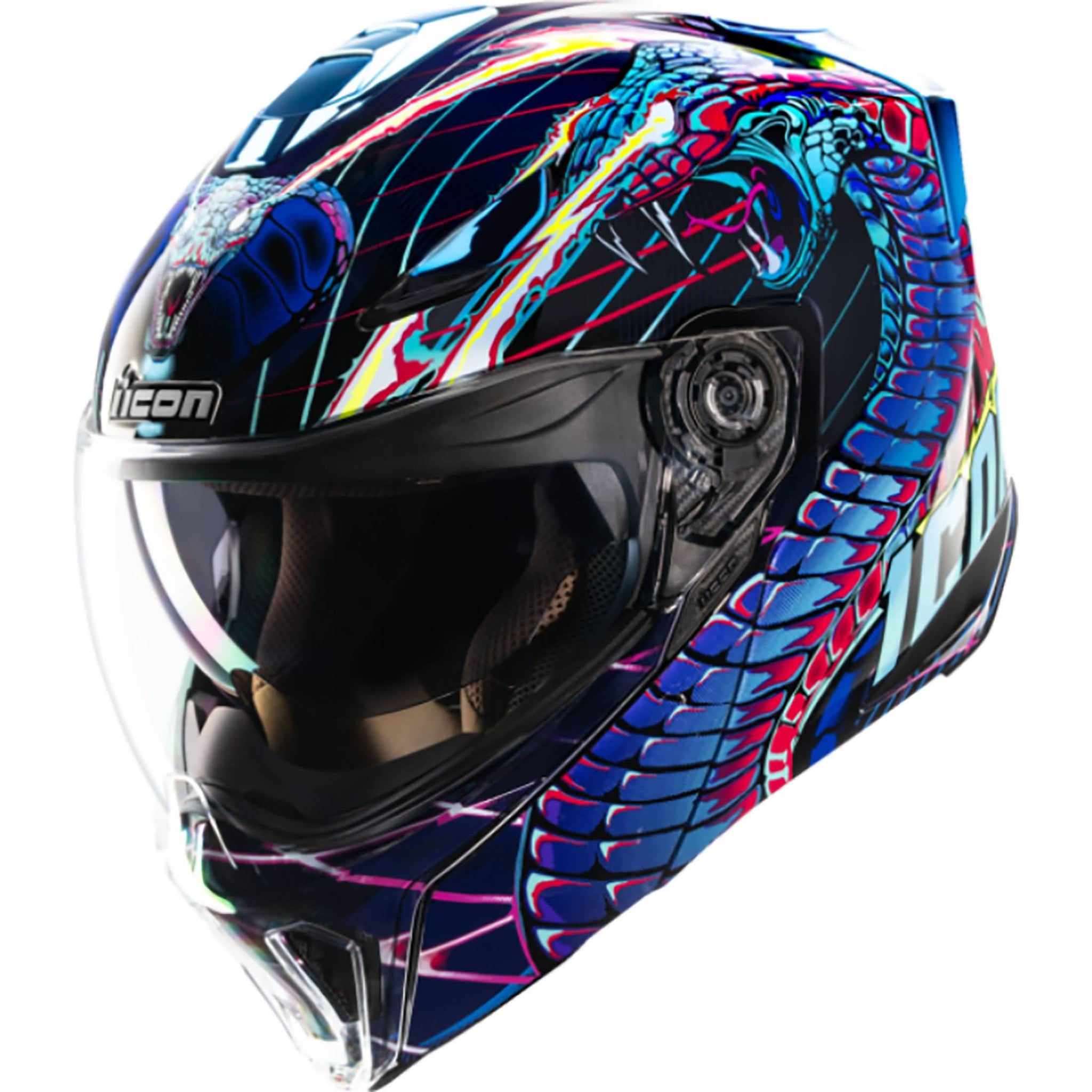 Icon Threshold Modular Synthwave Lazer Cobra Adult Street Helmets ...