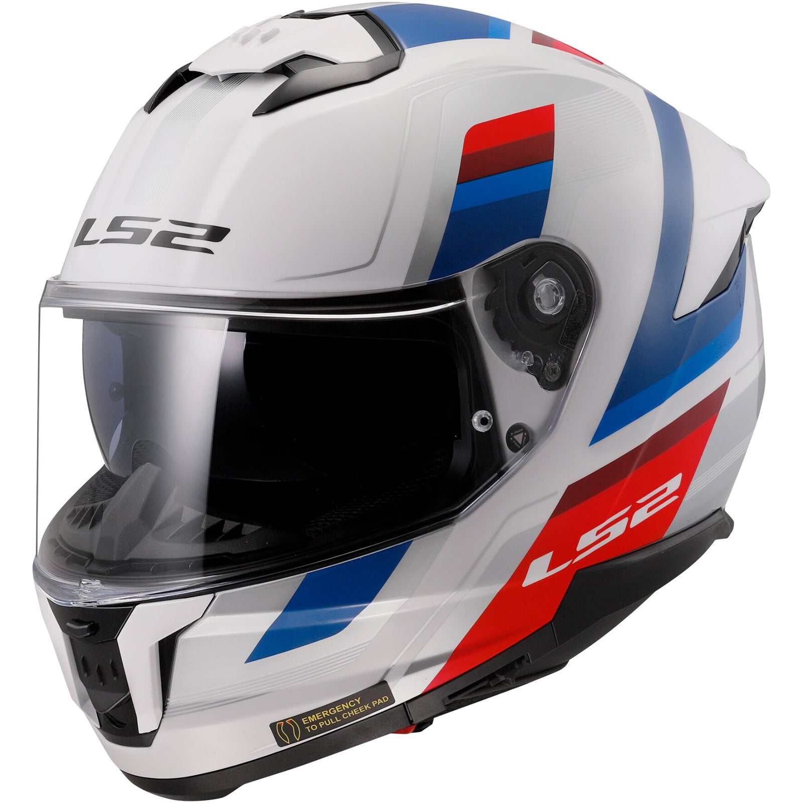 LS2 Stream II Vintage Helmet - Gloss White/Blue/Red