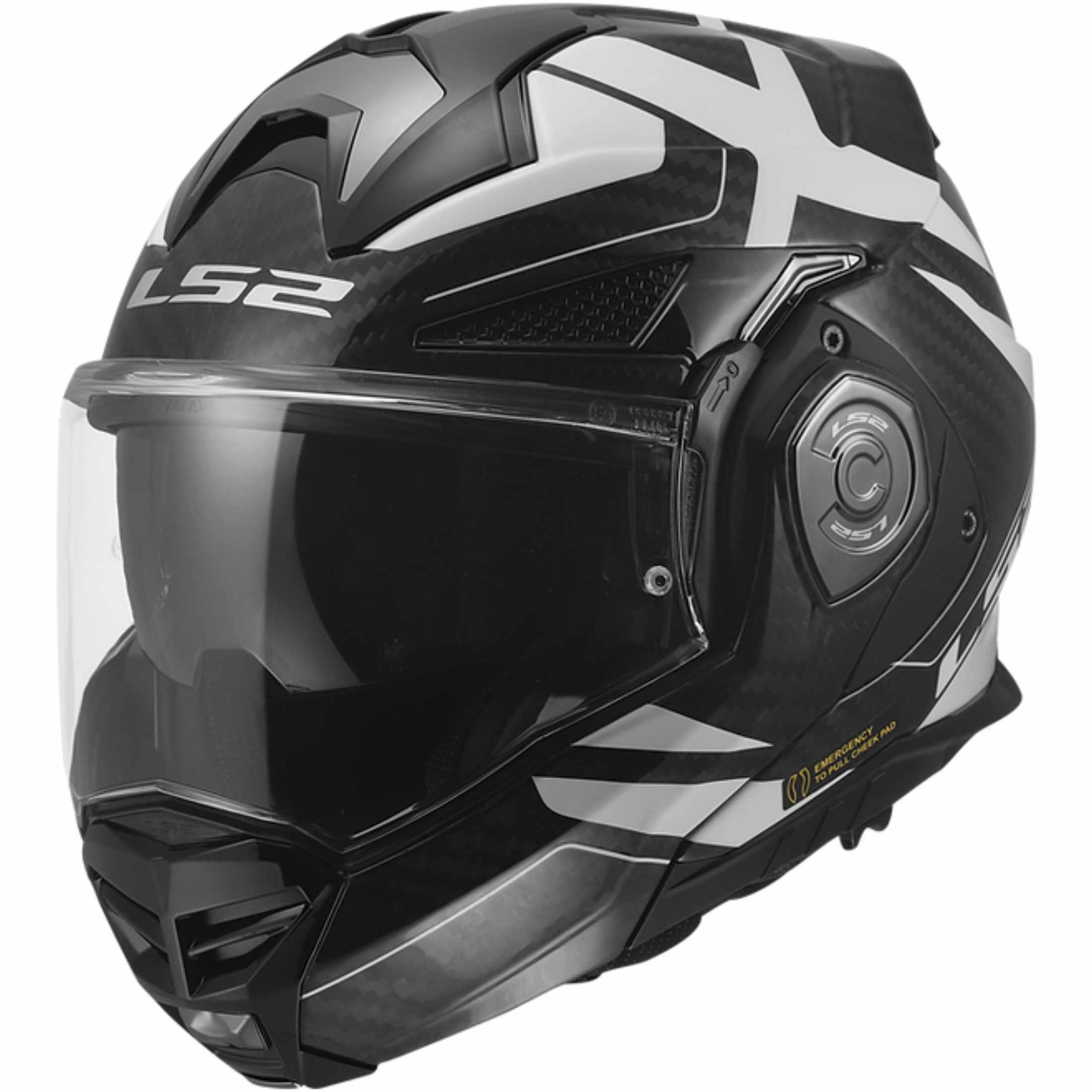 LS2 Advant X Carbon Halo Helmet - Black/White