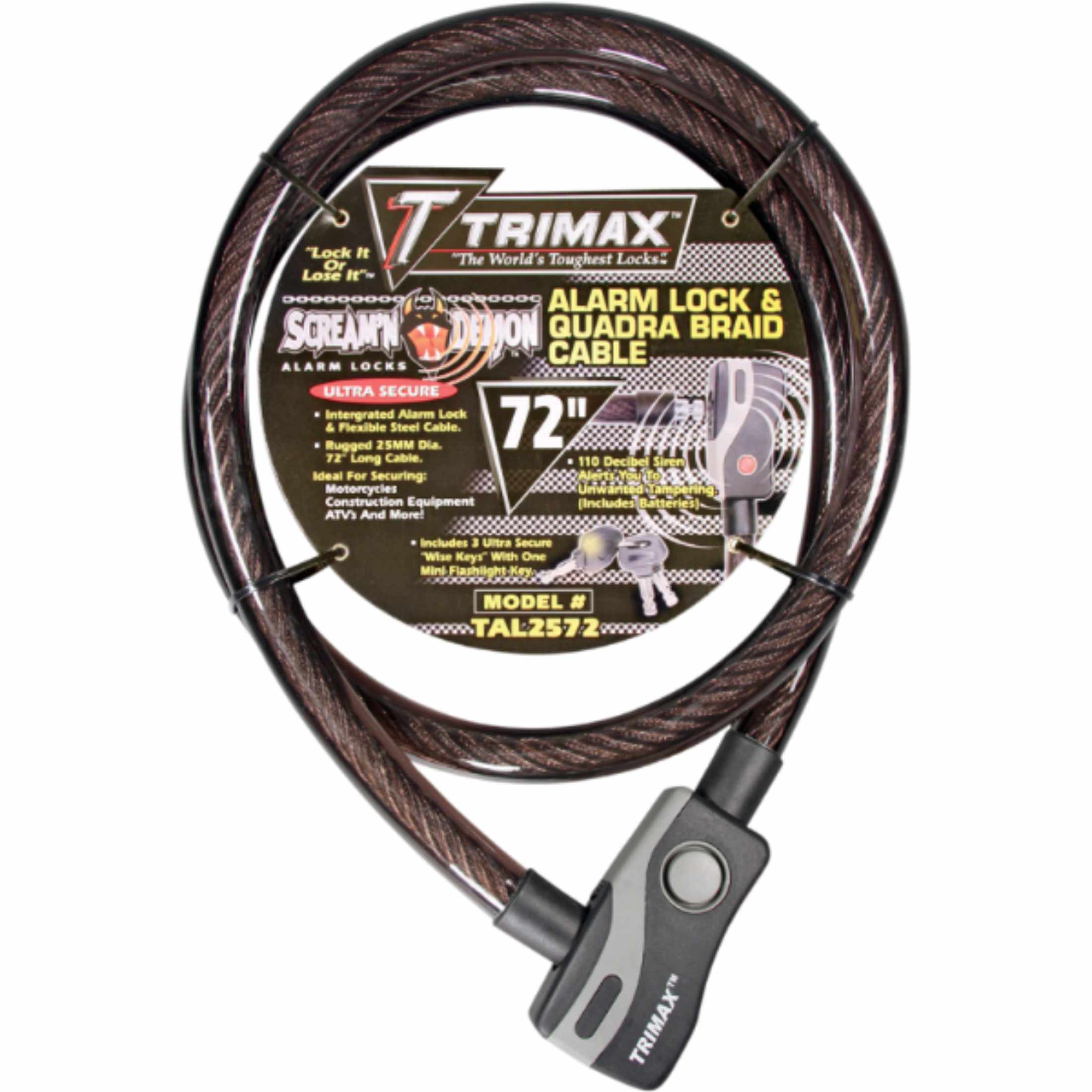 Trimax 25mm X 72" Alarm Cable Locks-4010