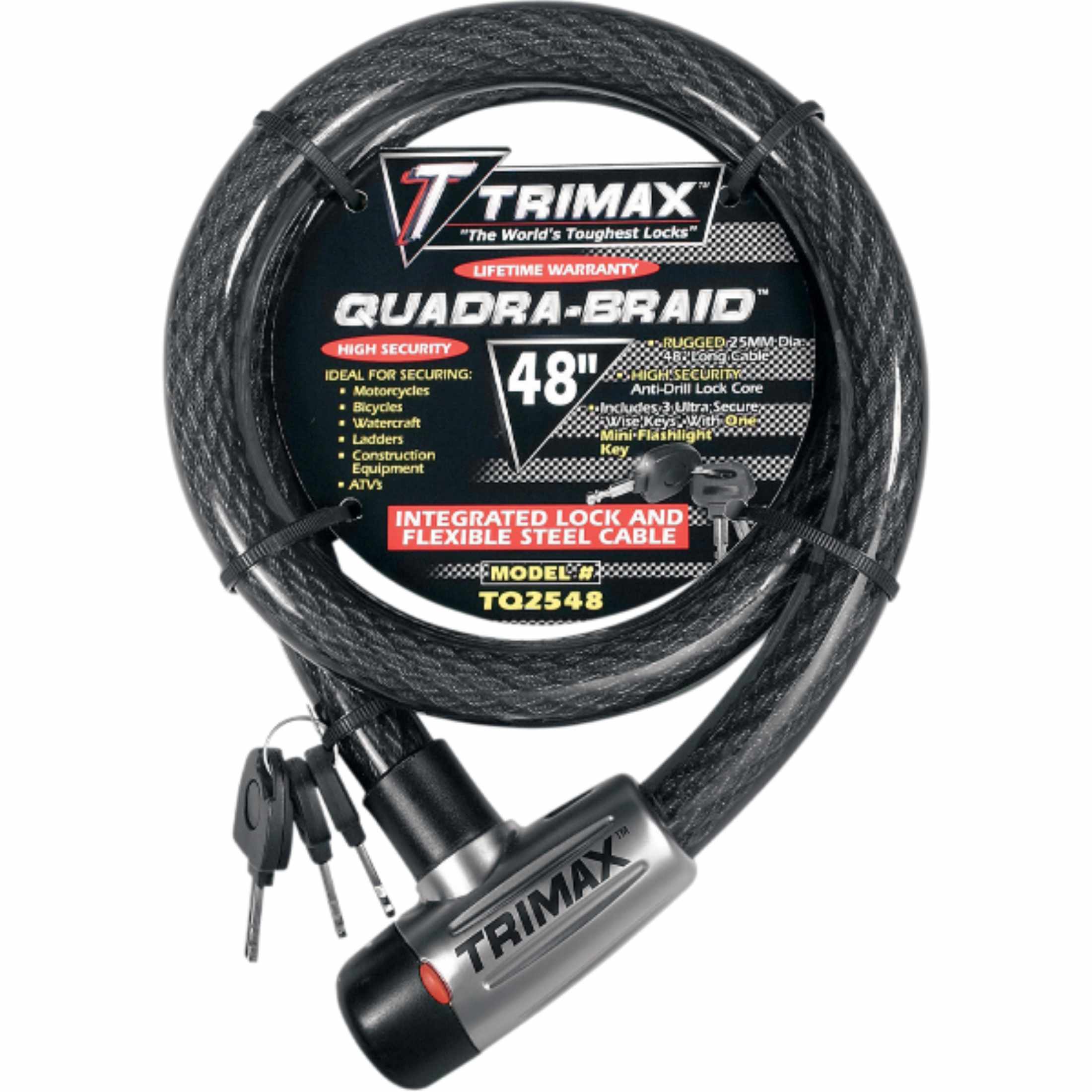 Trimax 48" Quad-Braid Integrated Cable Locks-4010