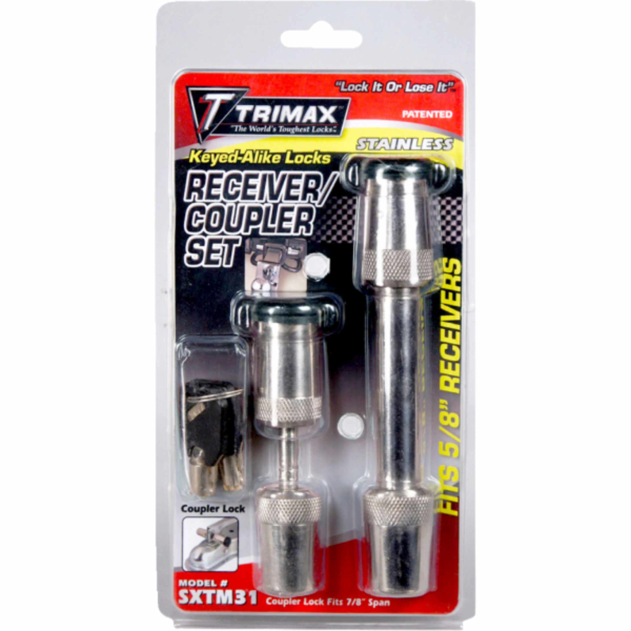 Trimax 7/8" Premium Coupler and Receiver Set Locks-4010