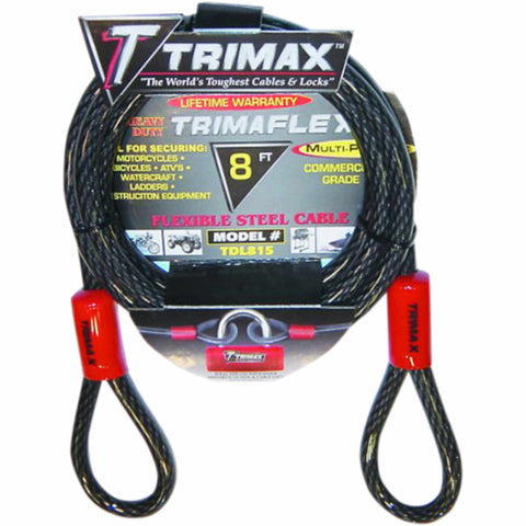 Trimax 8' Trimaflex™ Max Security Braided Dual Loop Cable Locks