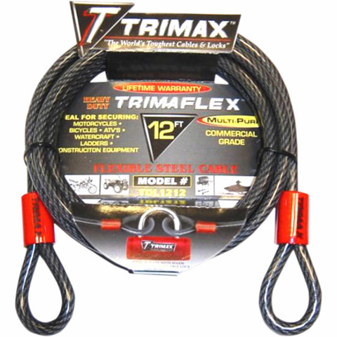 Trimax Dual Loop 12' Max Security Braided Cable Locks