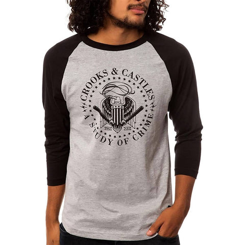 Crooks & Castles Misconduct Raglan Men's 3/4-Sleeve Shirts (Brand New)