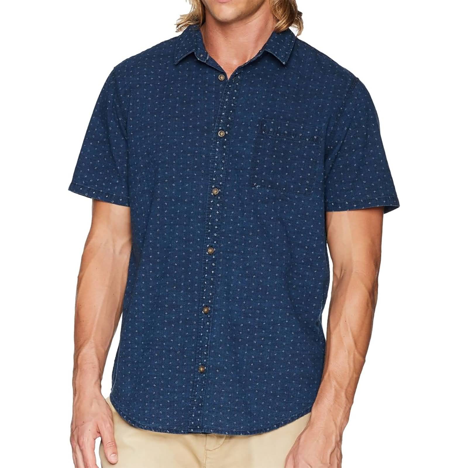 Globe Shallow Men's Button Up Short-Sleeve Shirts-GB01724002