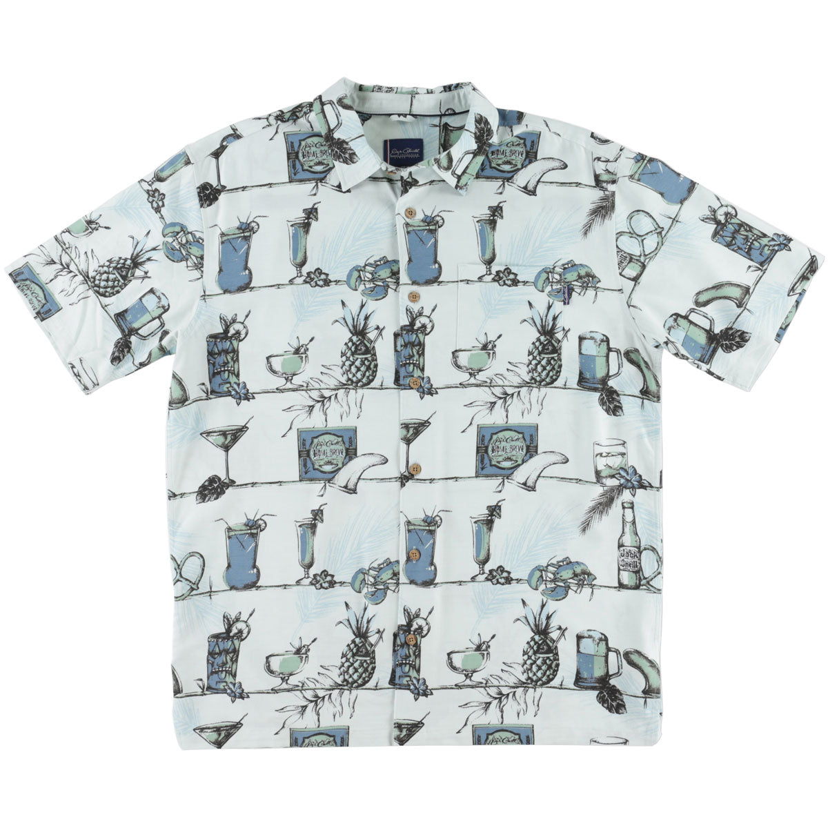 O'Neill Jack O'Neill Home Bru Men's Button Up Short-Sleeve Shirts - Ice Blue