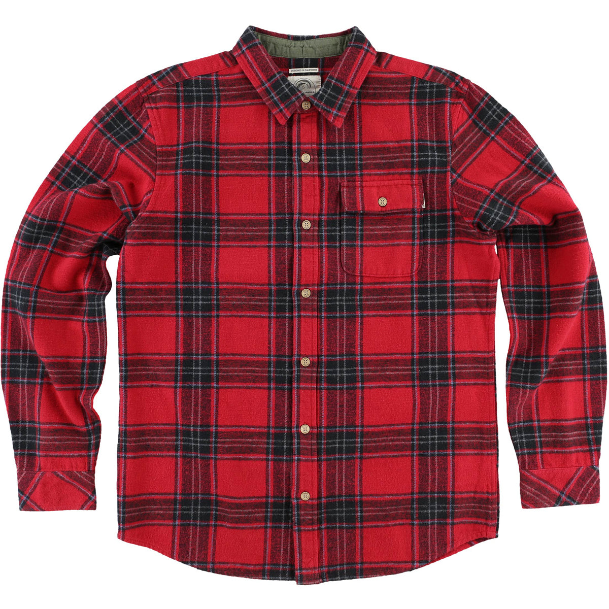 O'Neill Oakridge Flannel Men's Button Up Long-Sleeve Shirts - Red
