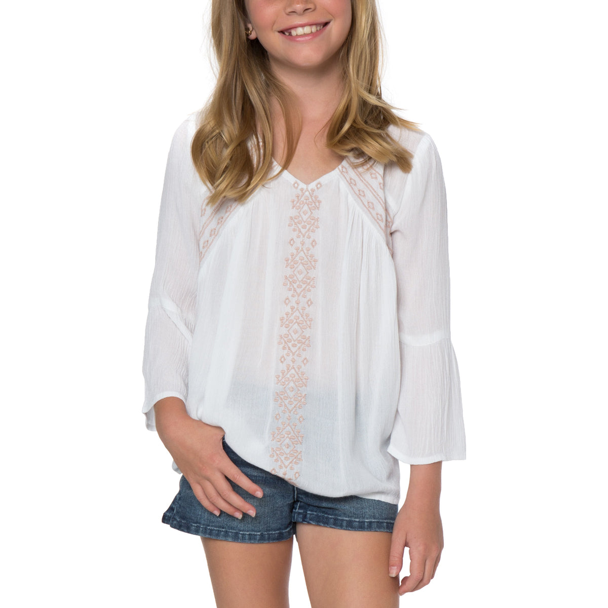 O'Neill Megan Youth Girls Top Shirts - White                         