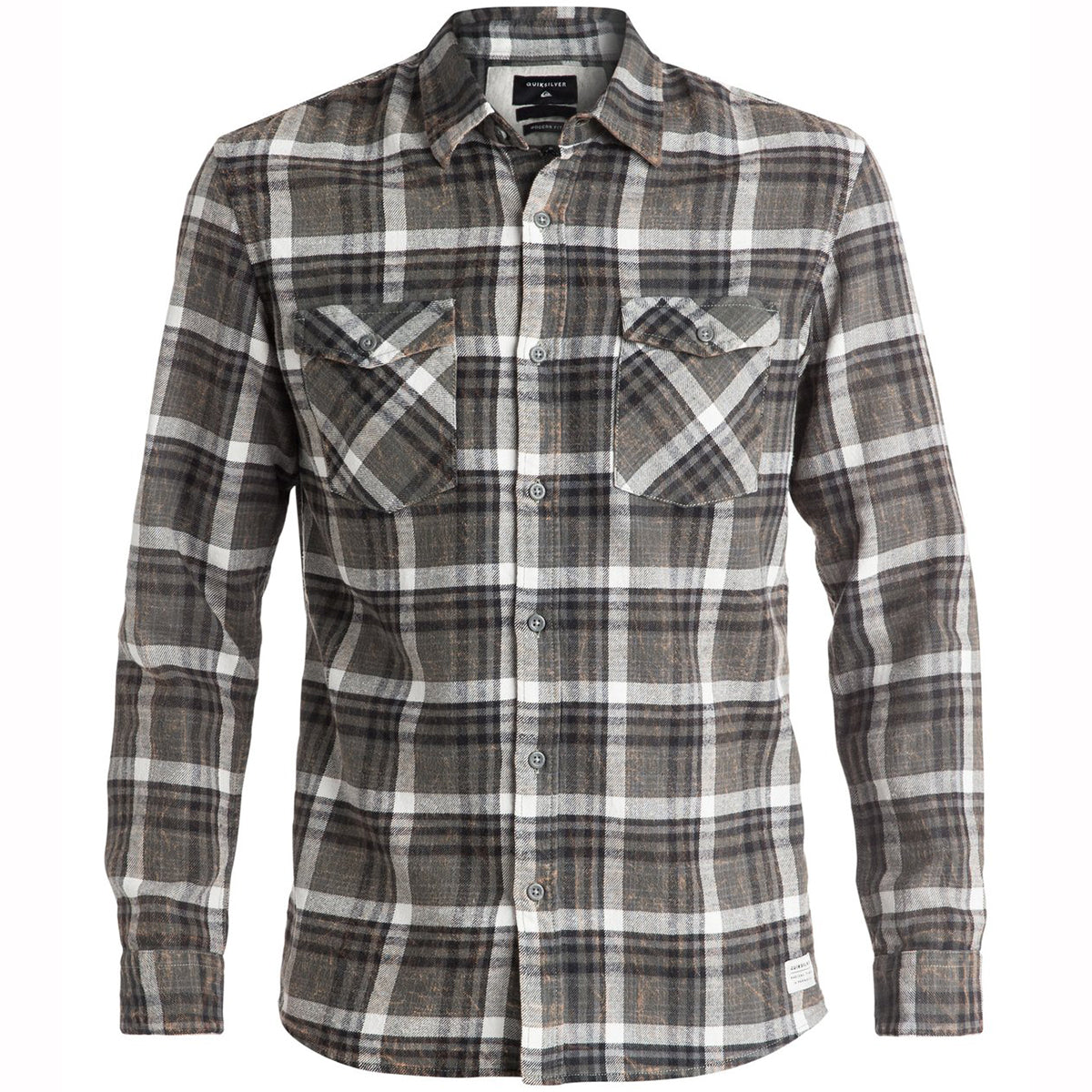 Quiksilver Lost Wave Flannel Men's Button Up Long-Sleeve Shirts - Lost Wave Quiet Shade