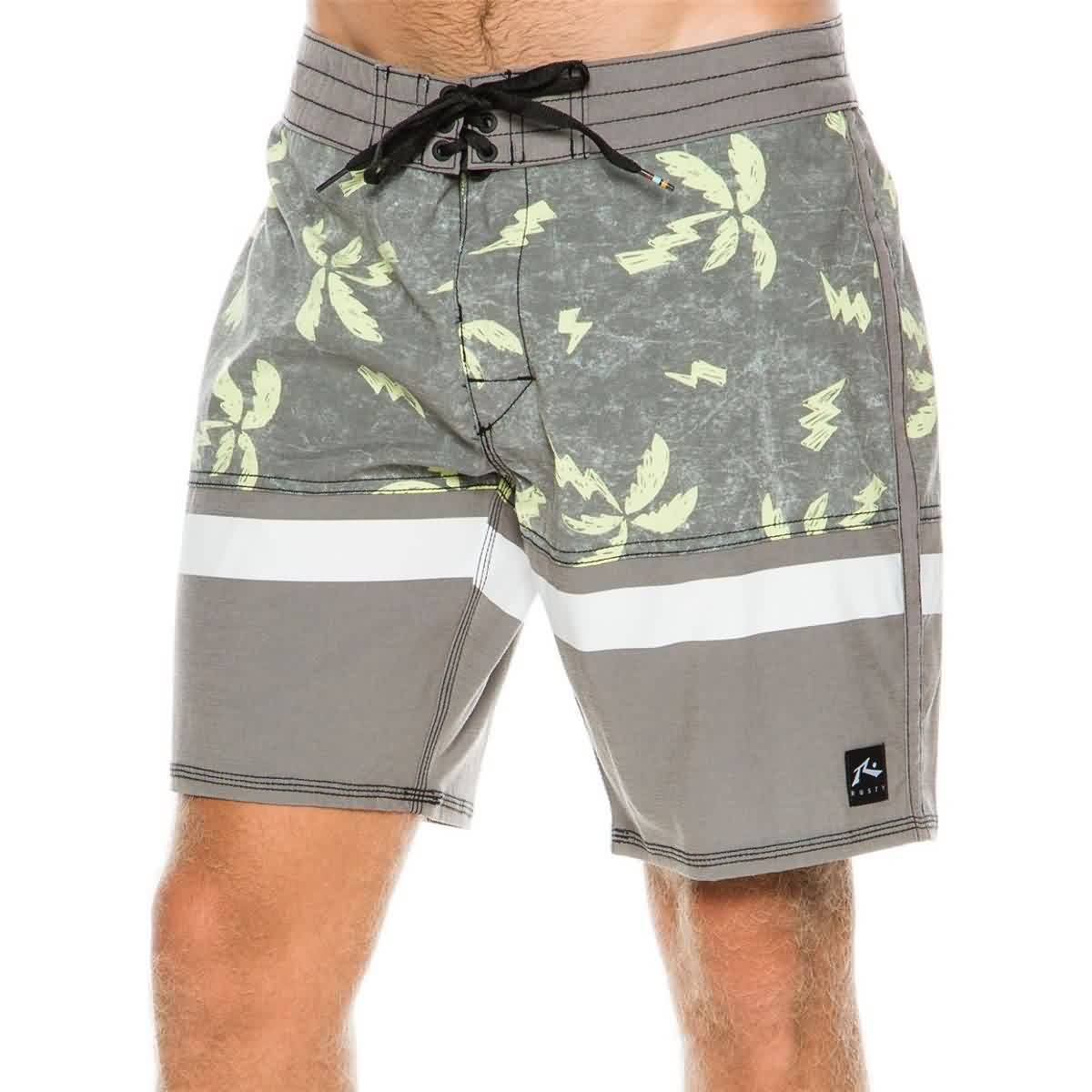 Rusty Nitrous Print Men's Boardshort Shorts - Black