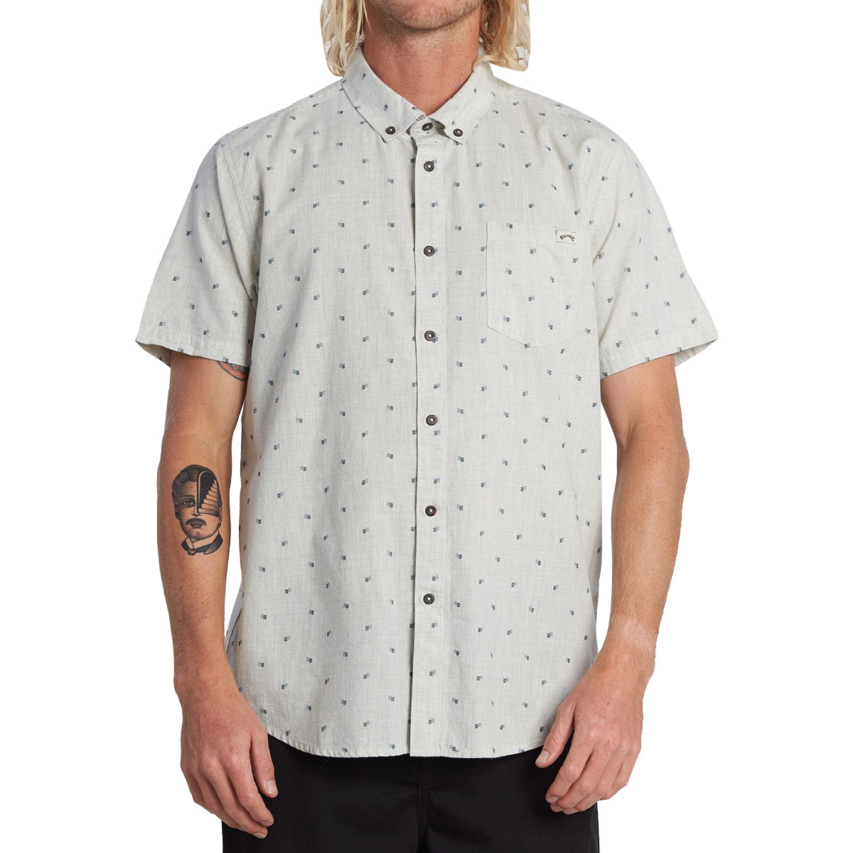 Billabong All Day Jacquard Men's Button Up Short-Sleeve Shirts-M5071BSJ