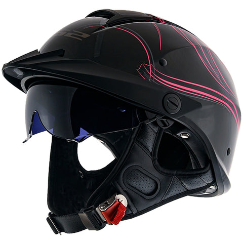 LS2 Rebellion Wheels & Wings Half Face Adult Cruiser Helmets